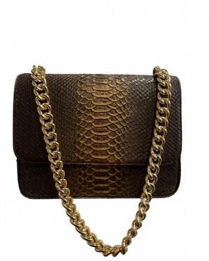 NEW BERGE women's dune chain handbag in bronze